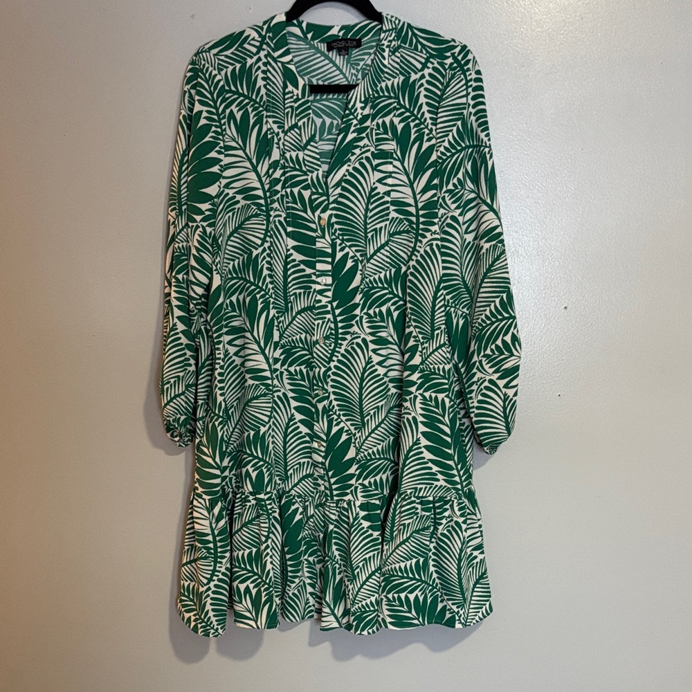 Rachel Zoe Green Leaf Print Dress
